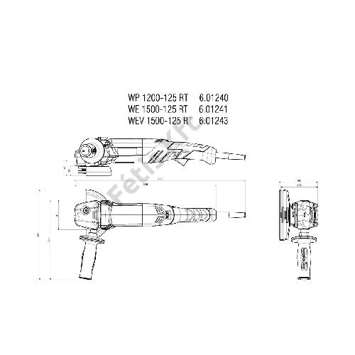 Metabo WEV 1500-125 Quick RT sarokcsiszoló kofferben 1500W 125mm