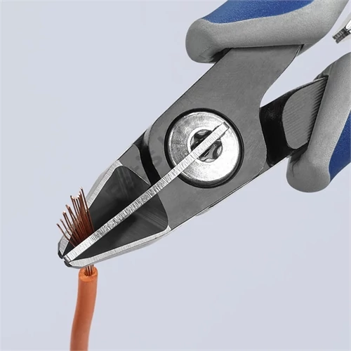 Knipex precíziós elektronikai oldalcsípő fogó többkomponensű nyél barnított 125 mm