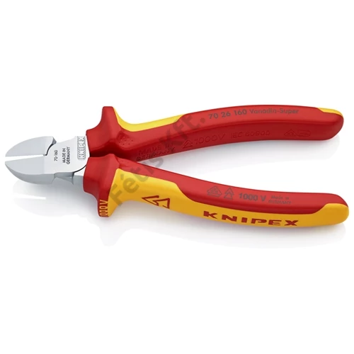 Knipex Oldalcsípőfogó krómozott VDE 160 mm