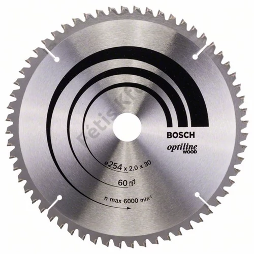 Bosch körfűrészlap 254x30/60 Optiline Wood