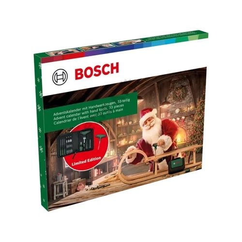 Bosch Adventi kalendárium csomag 33 részes szerszámkészlettel és tárolótáskával