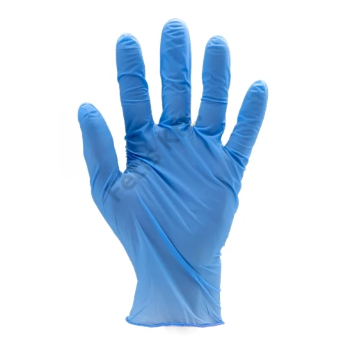 Nitril púder nélküli kék vizsgálókesztyű M