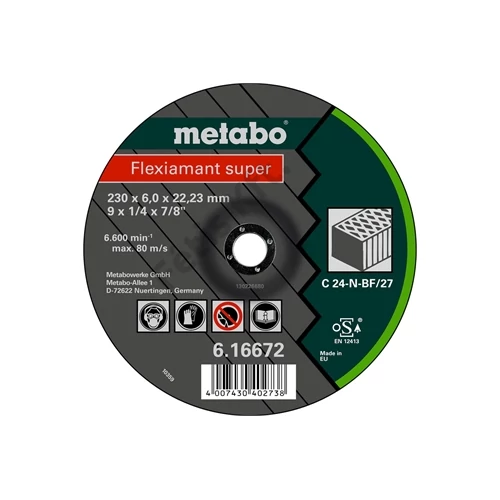 Metabo csiszolókorong Flexiamant super 230x6.0x22.23 kő, SF 27