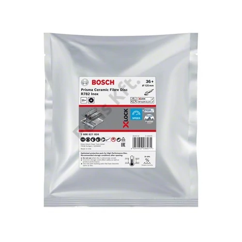 Bosch fíbertárcsa R782 inoxhoz X-LOCK 125mm, G36+, 25db