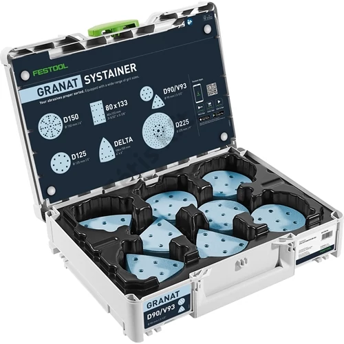 Festool csiszolópapír készlet Systainer-ben SYS-STF D90/V93 GR-Set Granat P60-80 60 részes