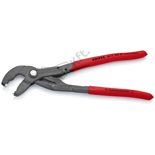 Knipex tömlőbilincs fogó rögzítővel mártott nyél, szürkére foszfátozott 250 mm