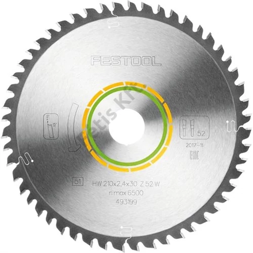 Festool körfűrészlap finomfogazású 210x2.4x30 W52