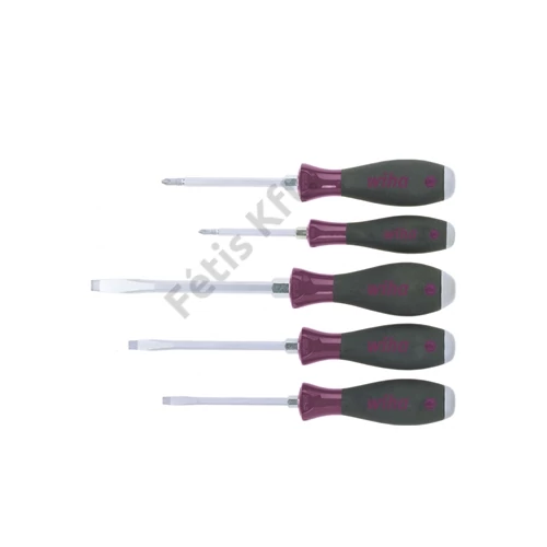 Wiha Csavarhúzó készlet MicroFinish Lapos, Phillips, masszív acélsapkával, 5 részes (29138)