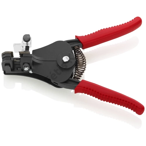 Knipex Huzalcsupaszító fogó alakkésekkel feketére lakkozott 180 mm
