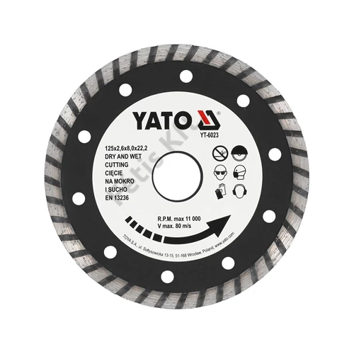 YATO gyémánt vágókorong 125 mm turbo (YT-6023)