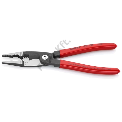 Knipex multifunkciós villanyszerelő fogó feketére foszfátozott, mártott nyél 200 mm