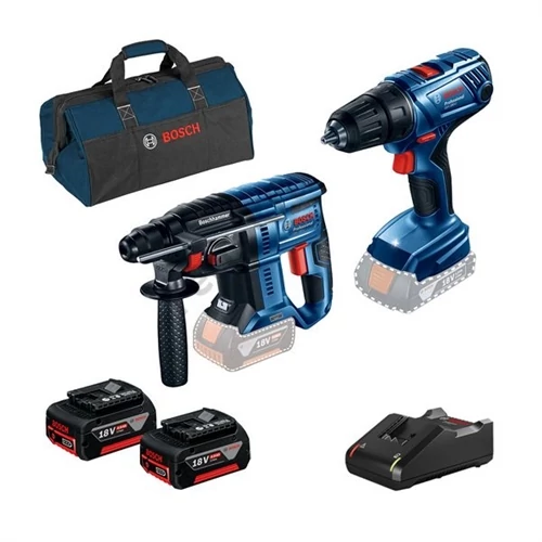 Bosch GBH 180-LI akkus fúrókalapács + GSR 180-LI fúrócsavarozó 2x4Ah+töltő+táska