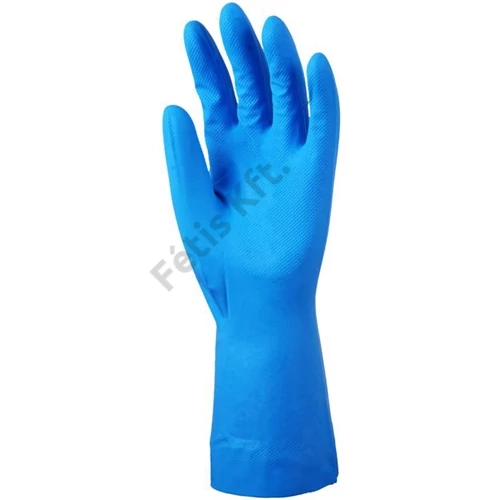 Nitril kék vegyszerálló kesztyű 32cm/0.22mm sima belső 10