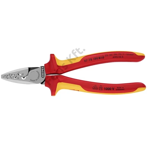 Knipex Krimpelő fogó érvéghüvelyekhez VDE 180 mm