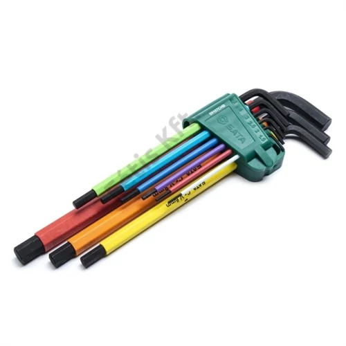 SATA imbuszkulcs készlet 9 részes 1.5-10mm, hosszú (színkód)