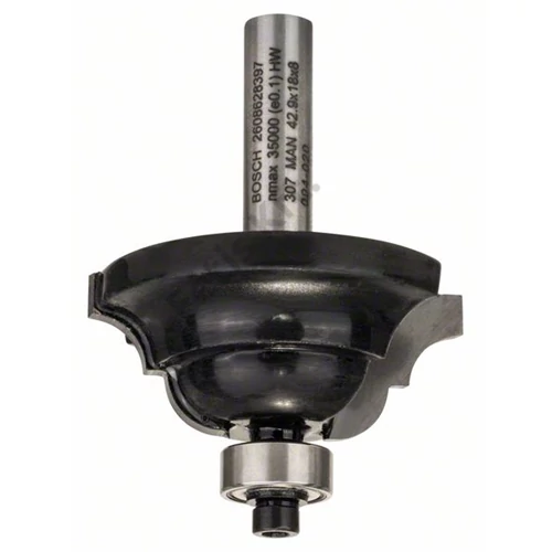 Bosch keményfém 'D' profilmaró vezető golyóscsapággyal (2 vágóél) 6.3x18 60 mm d:8 mm