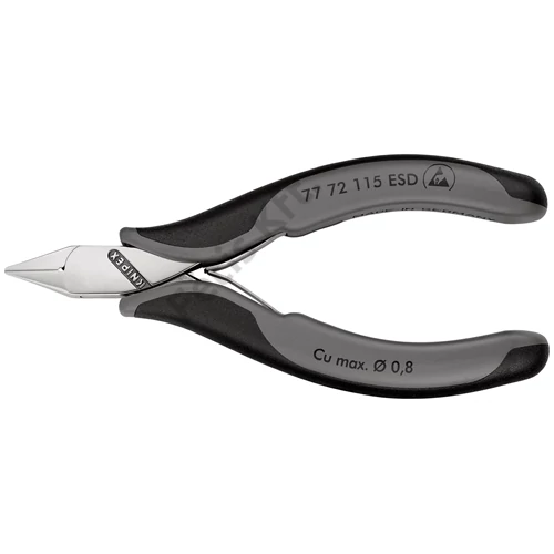 Knipex elektronikai oldalcsípő fogó ESD többkomponensű nyél 115 mm