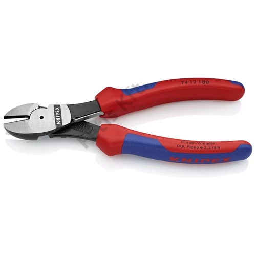 Knipex erőkímélő oldalcsípő fogó feketére foszfátozott, többkomponensű nyél 180 mm