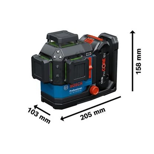 Bosch GLL 3-80 CG vonallézer BM1 fali tartóval L-Boxx-ban zöld
